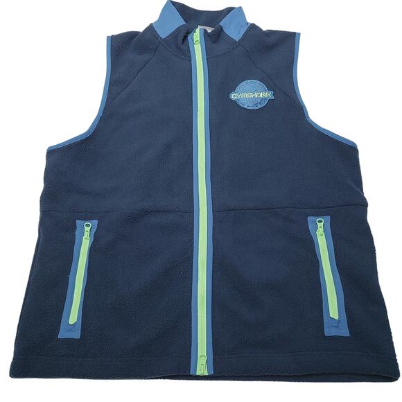 Gymshark Vibes Vest Full Zip-Up Men's Size Medium Fleece Blue Green - Picture 1 of 8